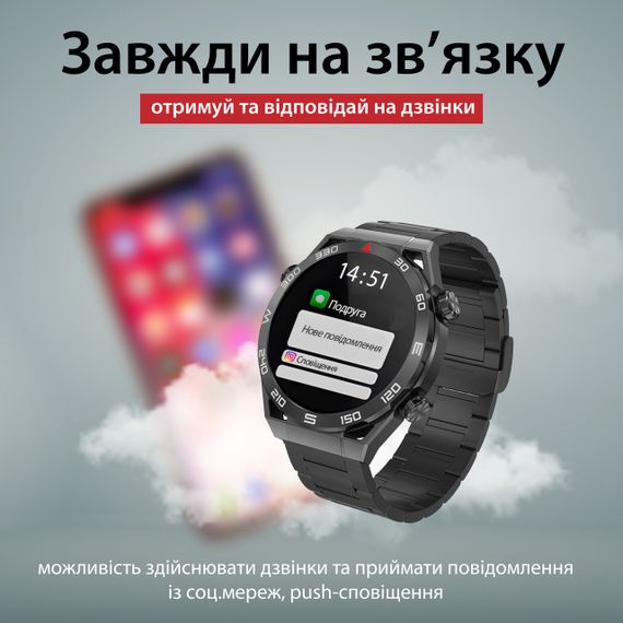 Смарт годинник чоловічі водонепроникні розумні годинники чорний | Зображення 2