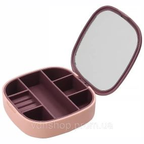 Маленькая дорожная шкатулка для украшений, мини-органайзер для украшений с зеркалом