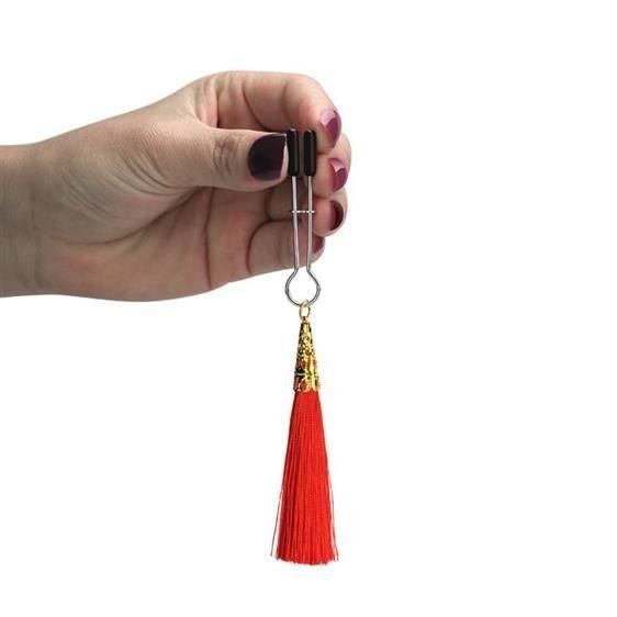 Зажимы для сосков - Bondage Fetish Glamor Tassel Nipple Clamp Red sexstyle | Зображення 2