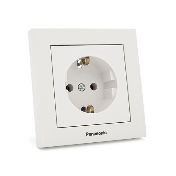 Розетка Panasonic Karre Plus 55 із заземленням, біла