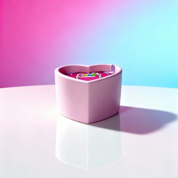 Масажна свічка з ароматом жуйки Candy Bubble Gum у формі серця, 70 мл  sexstyle | Зображення 8