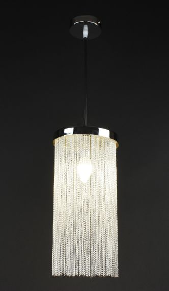 Люстра підвісна на 1 лампочку 27842 Хром 45-180х18х18 см. | Зображення 1