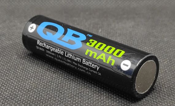 Аккумулятор QB 18650 3,7V 3000mAh ( 3A ) 1шт. | Зображення 1