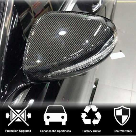 Кришки дзеркал V2 (Карбон) для Mercedes C-сlass W205 2014-2021 рр | Зображення 6