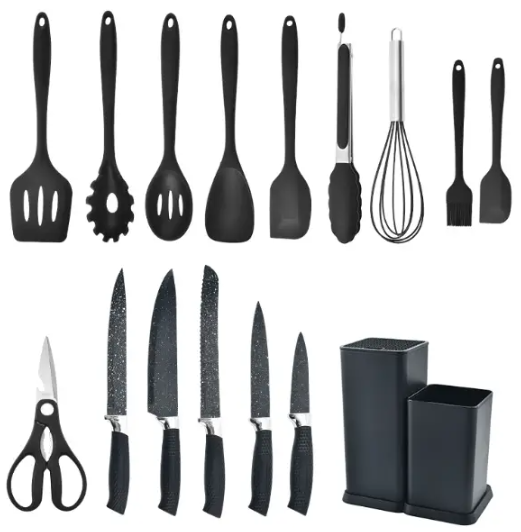 Кухонный набор ножей и аксессуаров Kitchenware Set, 20 предметов ∙ Инструменты для кухни с подставкой и разделочной доской | Зображення 4