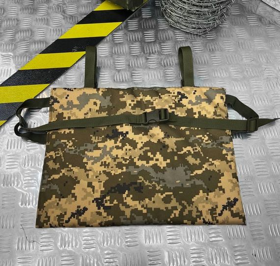 Сидушка тройная каримат тактический с креплением на пояс складная коврик каремат Пиксель | Зображення 1