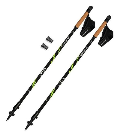 Палиці для скандинавської ходьби PowerPlay 9104 Lykke 80-135 см Black/Green (пара) (PP_9104_LYKKE)