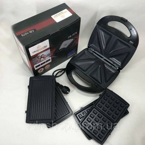 Сендвічниця мультипекар, Домашній гриль, Бутербродниця електрична, Електрогриль зі знімними панелями HQ-61