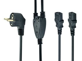 Кабель силовий PC-186-ML6, Y-подібний, довжина 2м (1.55м+0.45м+0.45м), сертифікований VDE, 3 * 1 мм кв.