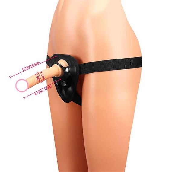 Набір: трусики для страпону, фалоїмітатор і кільця під різні фалоси тілесний | Зображення 1