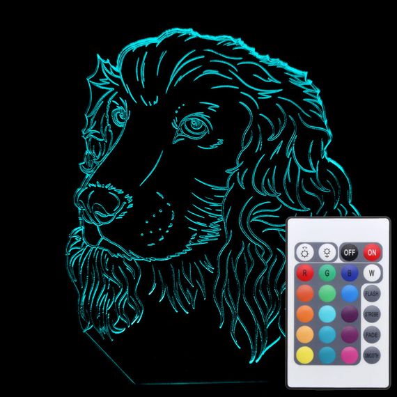 Акриловий світильник-нічник з пультом 16 кольорів Собака 2 tty-n001113