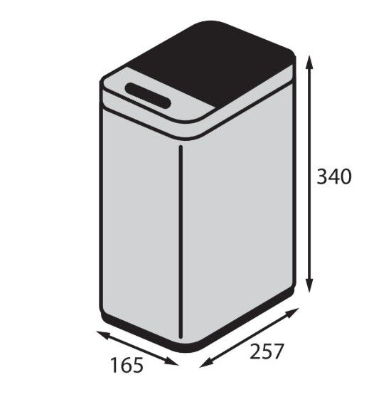 Відро для сміття сенсорне прямокутне Koer TC-020408-02 8 л нержавійка (KR5588) | Зображення 1