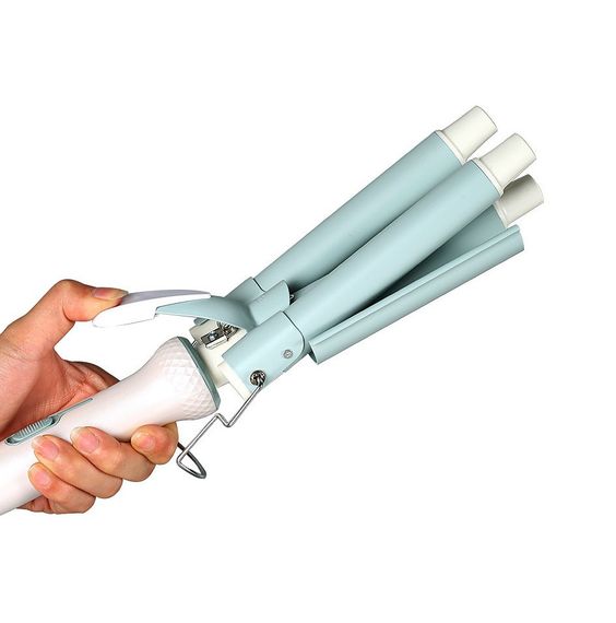 Плойка для волос тройная с регулятором температуры фарфоровая VGR HP-V-595 | Зображення 3