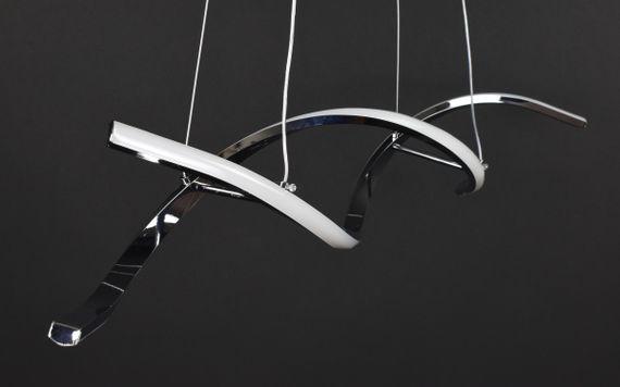 Люстра світлодіодна підвісна LED світильник для квартири на стелю лед 27355 Хром 25-100х14х103 см. | Зображення 8