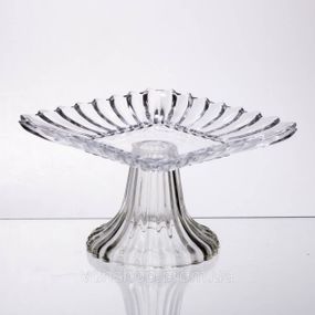 Тортівниця скляна квадратна на ніжці, прозора підставка для торта, десертів, сервірування столу 16×16 см 64486-16