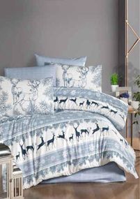 Постільна білизна First Choice Ranforce 200 х 220 см Deer Indigo