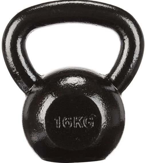 Гиря чавунна Toorx 16 кг з гумовою підставкою Black (KGV-16)