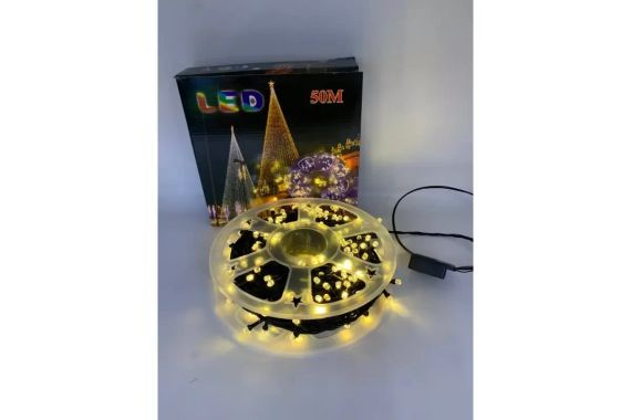 Гірлянда нитка на котушці, від мережі, 50м, 240LED, теплий білий/ Світлодіодна LED гірлянда на ялинку | Зображення 1