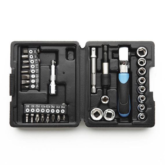 Набір насадок (інструментів) торцевих з тріскачкою CrV 1/4 (72Т) (31шт) APRO 2514311 | Зображення 1