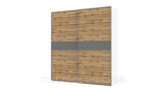 Шкаф купе G-Caiser Doros Белый / Тахо вставка Антрацит 2 ДСП 220х60х240 (42001009)