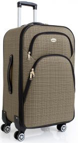 Тканинна середня валіза на чотирьох колесах 67L Gedox бежева