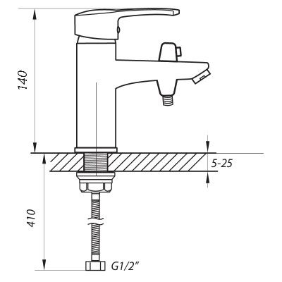 Змішувач для умивальника Zerix PUD1 146 з виходом на душову лійку (ZX2871) | Зображення 1