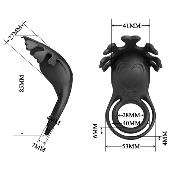 Кольцо эрекционное Pretty Love - Vibration Penis Ring Ruben Black sexstyle | Зображення 8