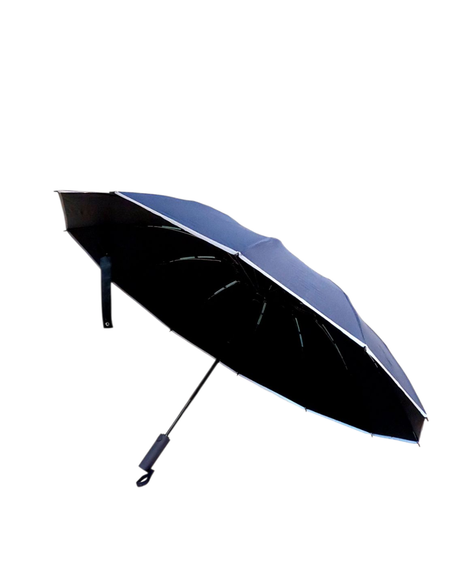 Парасолька реверсивна з рефлекторною смугою, повний автомат, синя | Зображення 2