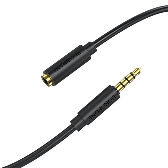 Аудiо-кабель BOROFONE BL12 3.5 audio extension cable male to female 2m Black | Зображення 2
