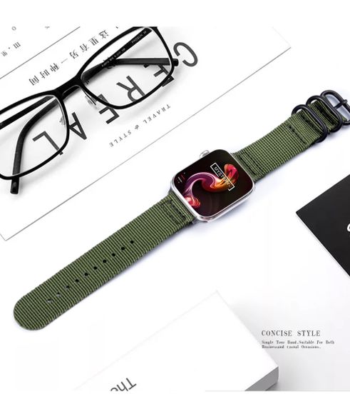 Нейлоновый ремешок Primolux Traveller для часов Apple Watch 42mm / 44mm / 45mm - Army Green | Зображення 5