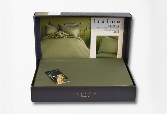 Комплект постельного белья Issimo Simply Satin 200х220 см Forest Green | Зображення 4