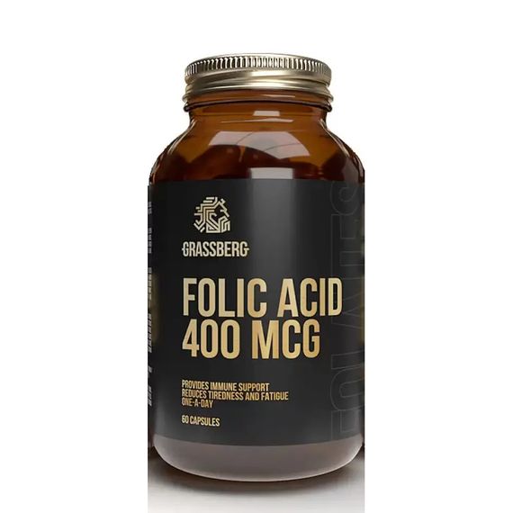 Grassberg Folic Acid 400 mcg 60 caps | Зображення 1