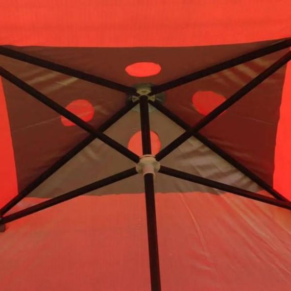 Парасолька 2*2м квадратна з клапаном Червона