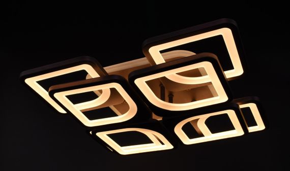 Люстра світлодіодна стельова LED світильник для квартири на стелю лед з пультом 26114 Коричневий 11х43х43 см. | Зображення 2