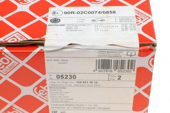 Диск тормозной передний Mercedes Benz E-class C124 W124 S124 -97 284x22  05230 | Зображення 4