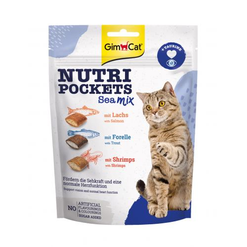 Витаминные лакомства GimCat Nutri Pockets для котов, Морской микс 150 г