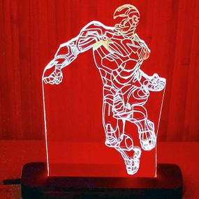 Акриловий світильник-нічник Залізна Людина червоний tty-n000009