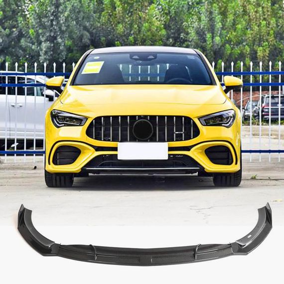 Накладка на передний бампер Lip (для CLA45 AMG SD, Карбон) для Mercedes CLA C118 2019- гг