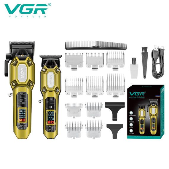 Стильная машинка для стрижки VGR 2 в 1 VGR V-600 V-900, Профессиональный триммер с набором насадок CZ-15 | Зображення 1