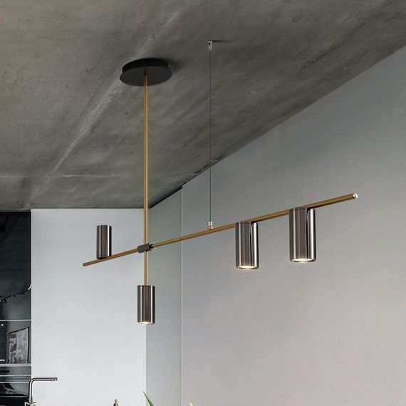 Люстра стельова на 4 лампочки 26467 Золото 65-55х12х123 см.