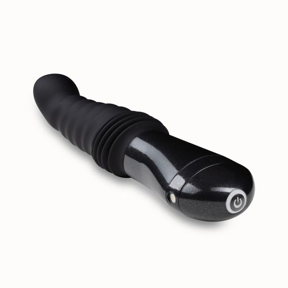 Пульсатор Blush Temptasia – Lazarus Thrusting Dildo – Black, ребристий стовбур, 3 швидкості | Зображення 5