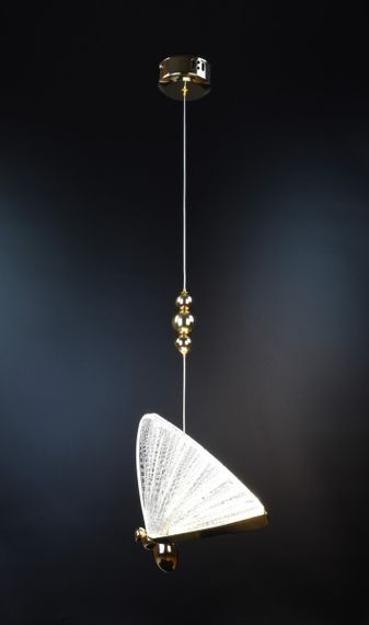 Люстра світлодіодна підвісна LED світильник для квартири на стелю лед 26050 Золото 30-120х22х16 см. | Зображення 6