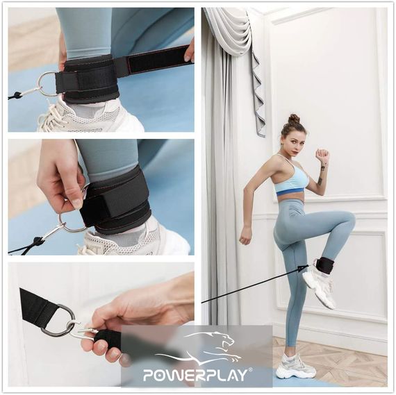 Манжета для тяги PowerPlay 4334 Ankle Strap Чорна | Зображення 2