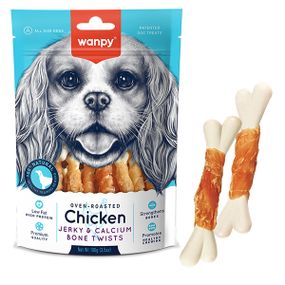 Лакомство для собак Wanpy Chicken Jerky & Calcium Bone Twists с курицей 100 гр