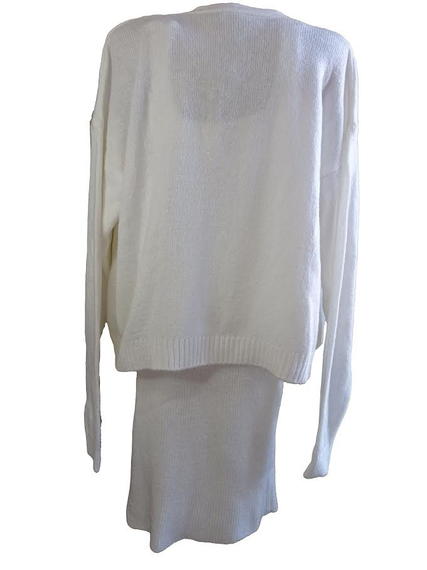 Костюм в'язаний трійка зі спідницею М&M білий (213862) | Зображення 3