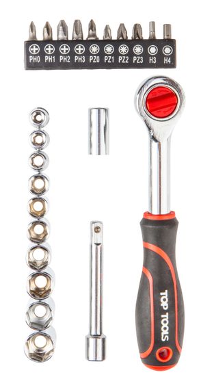 Набір ключів торцевих гайкових ключів Top Tools 1/4" 23 предмети 38D505