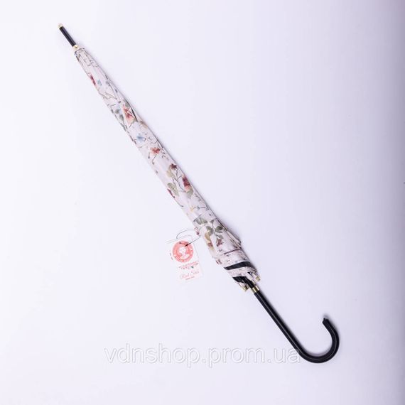 Класична парасолька-тростина напівавтомат з поліестеру 7 спиць діаметр 99 см Бежева HP-23-7BE | Зображення 1