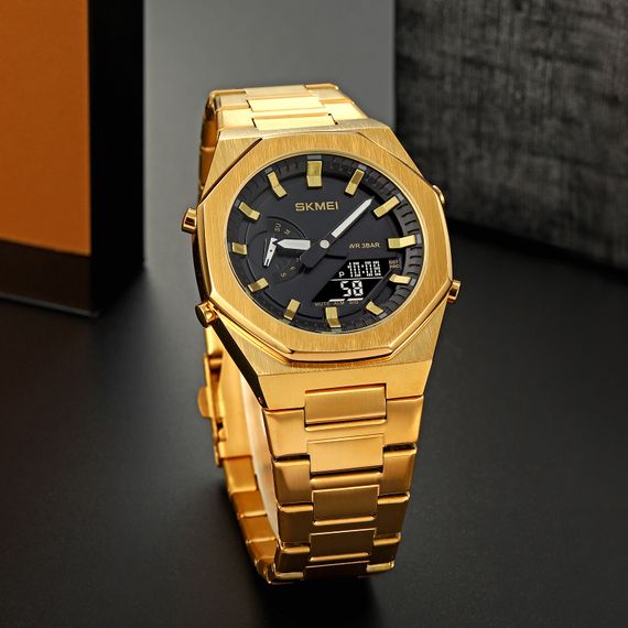 Чоловічий годинник Skmei 1816GDBK Gold-Black | Зображення 3
