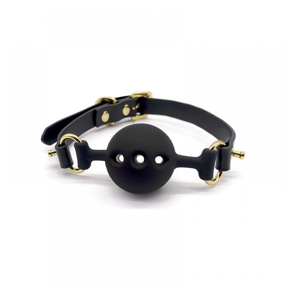 Кляп із силікону та італійської шкіри Breathable Small Ball Gag UPKO | Зображення 1