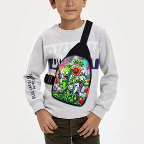 Сумка через плече дитяча Рослини проти зомбі 29х17 см сумка слінг для хлопчика (02144)